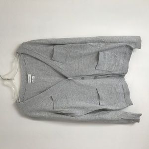 Gray Pocket V-Neck Cardigan Sweater Size S